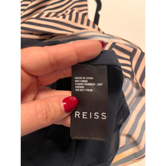 Reiss Sienna Printed Stripe Sleeveless Mini Dress Size 4 - Picture 6 of 10